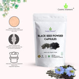 Cosmic Element 100% Pure Black Seed Powder Capsules Organic - Vegan Nigella Sativa 450mg Black Cumin Seeds per Serving for Health - 120 Capsules