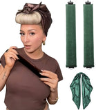 Velvet Heatless Curling Set No Heat Hair Curlers Overnight Curls Blowout Rods Soft Large Hair Rollers to Sleep for Long Hair Heatless Curling Rod Headband Jumbo Rods Curler - Everglade Green