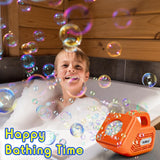 Bubble Maker for Kids, Durable and Portable Automatic Bubble Machine, Automatic 20000+ Bubble Machine for Christmas, Parties, Suitable for Indoor and Outdoor, orange Fansteck