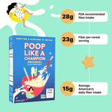 Poop Like A Champion Healthy Choice Ultra High Fiber Cereal - A Low Carb Food & Fiber Supplement | Breakfast Essentials with Soluble Fiber, Insoluble Fiber & Psyllium Husk Powder