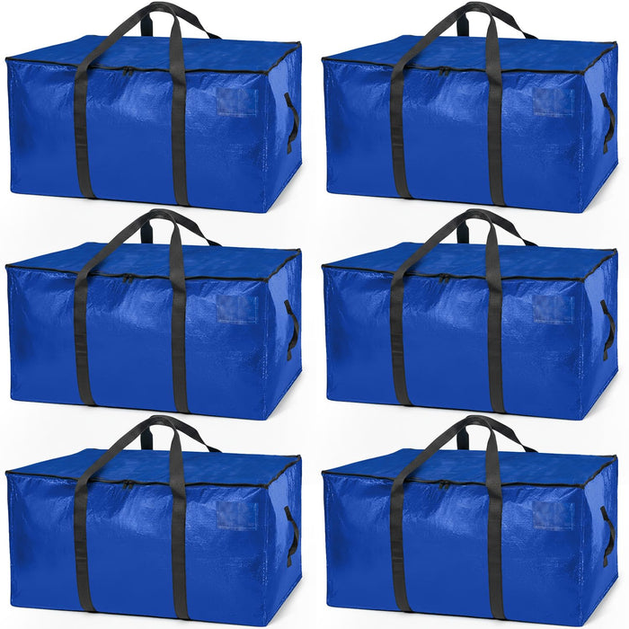 ClearSpace Heavy Duty Large Moving Bags or Storage Bags – Clear Storage Bins with Lids, Large Moving Boxes with Backpack Straps & Zippers – Packing Bags & Moving Supplies for College Dorm, 6 Pack
