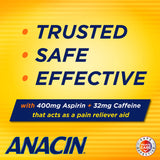 Anacin Fast Pain Relief, Aspirin + Caffeine Pain Reliever, 300 coated tablets