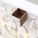 PIONEER-EFFORT Wooden Advent Calendar with Drawers and LED Lighting White Christmas Countdown Xmas Decoration