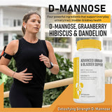 Advanced Urinary Tract Health & Bladder Support Supplement - Detoxifying Strength D-Mannose & Cranberry Natural Fast Acting UT Cleanse- Restore Control & Balance - 60 Capsules