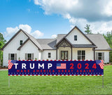 Donald Trump 2024 For President Re Election Campaign Large Banner Sign Flag with Brass Grommets,Trump Maga Save America Outdoor Sign House Banner Yard Lawn Decoration 98X18''