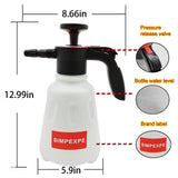 SIMPEXPE Handheld Garden Pump Sprayer， Lawn & Garden Pressure Water Spray Bottle with Adjustable Plastic Nozzle for Plants and Other Cleaning Solutions 0.5 Gal 2L