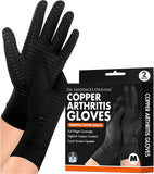 Dr. Frederick's Original Copper Full Finger Arthritis Glove - 2 Gloves - Perfect Computer and Phone Typing Gloves - Fit Guaranteed - Large