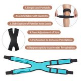 Rebomer Patella Knee Strap, Adjustable Knee Brace (3D Silicone Insert) for Men & Women, Knee Joint Pain Prevention & Relief & Patella Stabilizer Support for Running, Riding, Football, Hiking.