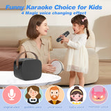 MEGUO Mini Karaoke Machine,Funny Toys Christmas Birthday Gifts for Kids Age 4-12 Girls,Boys,Adults, Karaoke Microphone Toys for 4,5,6,7,8,9,10,11,12+ Year Old Girls Boys (Black 2 mics)