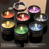 Inspireyes Chakra Candles with Premium Crystal and Healing Stones Luxury Meditation Scented Candles Gift Set for Women Stress Relief Spiritual Decor Healing Candles for Yoga, Aromatherapy