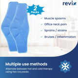 REVIX XL Neck Ice Packs for Injuries Reusable Ice Packs for Neck and Shoulders Pain, Swelling, Bruises, Sprains and Muscles Spasms, Hot and Cold Compress for Cervical Surgery Recovery, 2 Packs