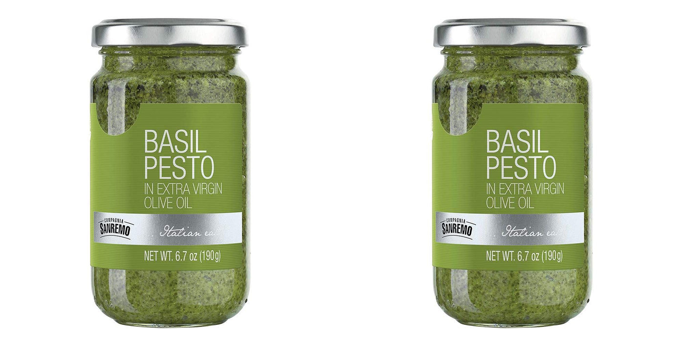 Compagnia Sanremo Pesto DOP Basil Pesto, 6.5 oz SET of 2