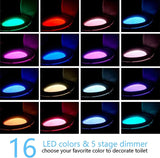 2 Pack Toilet Night Lights, 16-Color Changing LED Bowl Nightlight with Motion Sensor Activated Detection, Cool Fun Bathroom Accessory - Unique & Funny Gadgets for Christmas Stocking Stuffers