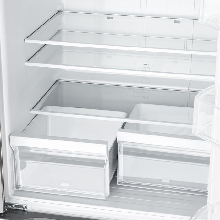 KoolMore 30-Inch and 18.5 cu. ft. Counter Depth French Door Refrigerator with Three Doors and Deep Freezer in Stainless-Steel (KM-RERFDSS-18C)