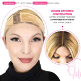 MILANO COLLECTION Lace Wigrip, Premium Lace Wig Band for Women, Fully Adjustable Wig Grip, Reinforced Swiss Lace by HAIRLINE, Secure Velvet Headband, Glueless Nude, 2 Pack