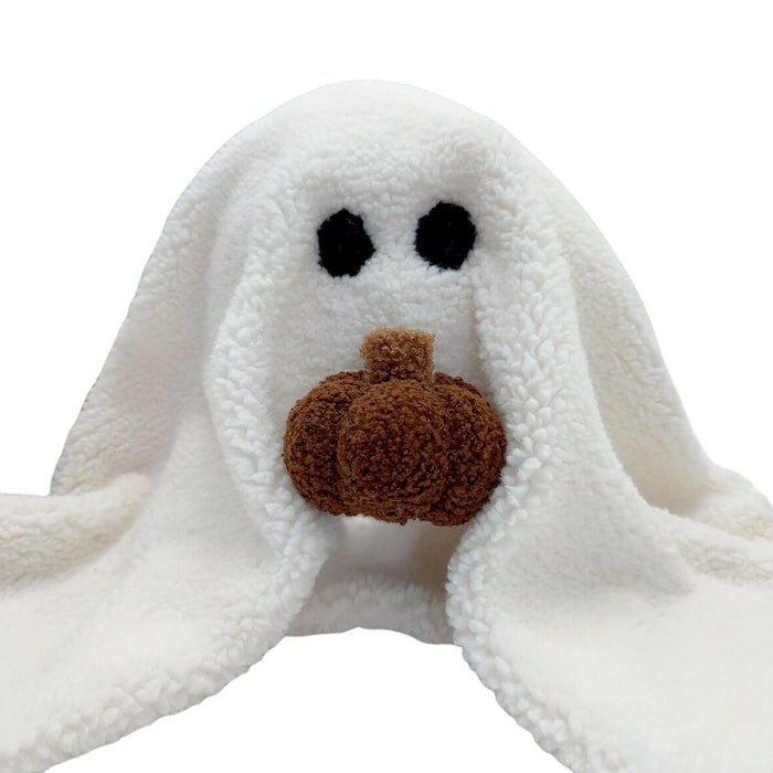 Tezimjia 2023 New Gus The Ghost with Pumpkin Pillow, 12"x 13" Halloween Plush Toy Gift Halloween Squishable Pillows Home Party Decorations Nightmare Before for Toddler (White)