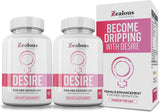 Zealous Nutrition Desire Female Enhancement Pills – 5X Natural Mood Booster for Women - Increase Energy, Vitality, PMS and Menopause Relief - Epimedium, Dong Quai, Ginseng, Ashwagandha (1 Pack)
