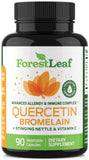 ForestLeaf Quercetin with Bromelain 1350mg - Blend with Vitamin C & Stinging Nettle Supplement, Quercetin 500mg Capsules, Non-GMO Gluten Free, Natural Immune & Respiratory Function, 90 Veggie Caps