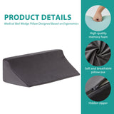 Bedluxe Wedge Pillow for Side Sleeping, Memory Foam Back Pillow for Side Sleeper, Bed Wedges & Body Positioners for After Surgery, Pregnancy Support, Back Pain, Preventing Bedsores, Short Plush