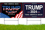 Trump Yard Signs 2024 with H-Stakes, 2 Pack 16" x 12" Double Sided Trump Yard Signs, Trump Take America Back Signs, Placard Voted for Trump Outdoor Lawn Yard Garden Decoration