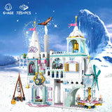 HEGOAI Princess Ice City Castle Building Sets, Friends House Building Blocks Toys for Girls, Advent Calendar 2023 Ideas Gift for Kids, 570 Pieces Mini Brick