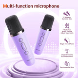 Kinglucky Mini Karaoke Machine for Kids with 1 Year Karaoke Premium (14M+ Songs) Portable Bluetooth Speaker with 2 Wireless Mics, Birthday for Girls 4, 5, 6, 7, 8, 9, 10, 12 + (Purple)