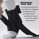 Ultra 360® Lace-Up Adjustable Ankle Brace – For Ankle Stabilization, Adjustable Compression