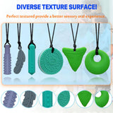 Chewy Necklaces for Sensory Kids, Silicone Chewy Necklaces for Boys and Girls with Autism, ADHD, SPD, Chewing, Oral Motor Therapy Toy