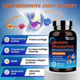 NATURE TARGET Glucosamine Chondroitin MSM, Joint Support Supplement, Turmeric Boswellia, Hyaluronic Acid, Calium for Cartilage and Bone Health, Shellfish Free, 120 Capsules, 60 Servings