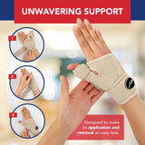 Doctor Developed Thumb Brace for Arthritis/Thumb Splint/Thumb Support for Men & Women - Trigger Thumb Spica Splint - Thumb Splint for Right Hand/Left- FDA Medical Device & Handbook (Nude, Pair)