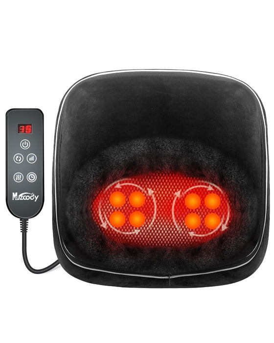 Muzcody Upgrade 2-in-1 Foot and Back Massager with Heat, Foot Massager Machine with Adjustable Kneading and Heating Levels, 15/30/45 Mins Auto Shut-off Foot Warmer, Heating Pad for Multiple Areas Use.