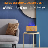 Essential Oil Diffusers, 240ml Ultrasonic Flame Oil Diffuser, 3 Mist Mode 4 Timer Up to 12H of Continuous Aroma Waterless Auto-Off Diffusers for Essential Oil Large Room