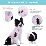 Comwish Dog Recovery Suit, Professional Dog Surgery Suit Post Spay, Neuter, Abdominal Surgical Suit for Male Female Dogs Can Pee, Prevent Licking Soft Breathable Cotton Covers Wound (Pink, Large)