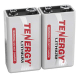 Tenergy 9V Lithium Batteries, 1200mah Non-Rechargeable Batteries, 10 Years Shelf Life Lithium 9 Volt Batteries, 2 Pack