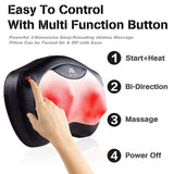 Shiatsu Neck and Back Massager - 8 Heated Rollers Kneading Massage Pillow for Shoulders, Lower Back, Calf, Legs, Foot - Relaxation Gifts for Men, Women - Shoulder and Neck Massager Present for Wife