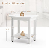 LUE BONA HDPS Shower Bench Seat, White Shower Stool for Inside Shower Waterproof, Bath Spa Shower Foot Stool for Shaving Legs with Storage Shelf, Weather Resistant/Non-slip/Indoor or Outdoor Use