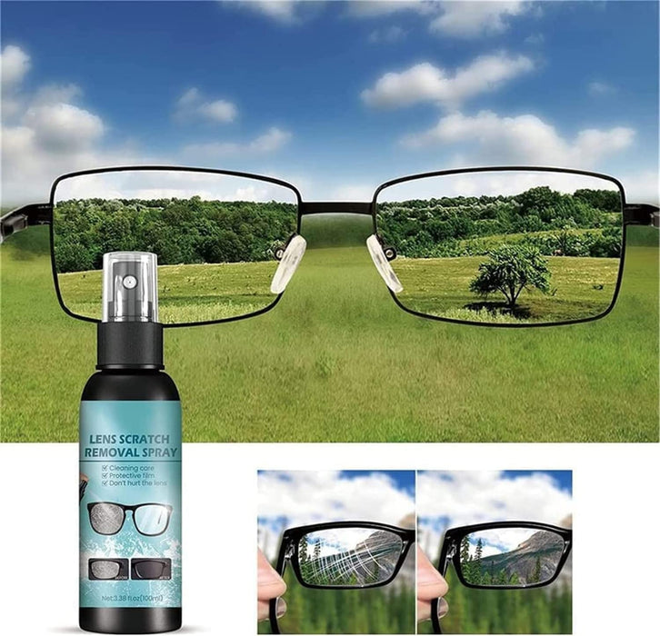 100ml Lens Scratch Removal Spray,Eye Glass Windshield Glass Repair Liquid,Lens Scratch Remover,Glass Scratch Repair Solution,High Concentration Glasses Cleaner Spray for Screen Lenses (1 Pcs)