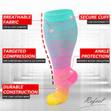 Refeel 3 Packs Plus Size Compression Socks Wide Calf For Women & Men - Large Size Knee High Support Stockings For Medical…