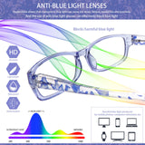 MAEOWN 5 Pack Reading Glasses for Women, Blue Light Blocking Computer Readers, Ease Blurry Vision Dry Eyes Anti UV Glare (Blue, 1.75, multiplier_x)