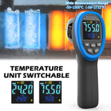 BTMETER BT-1500C Pyrometer Non Contact Laser Infrared Thermometer Measures -58℉ to 2732℉ (-50℃ ~ 1500℃) High Temp, IR Temperature Gauge with Color LCD (NOT for Human Temp)