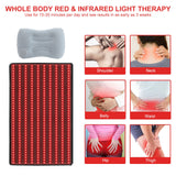 LOVTRAVEL LED 660nm Red Light Therapy Mat 38'' X 23.6'' 850nm Near Infrared Light Therapy Devices Large Pads for Whole Full Body Pain Relief