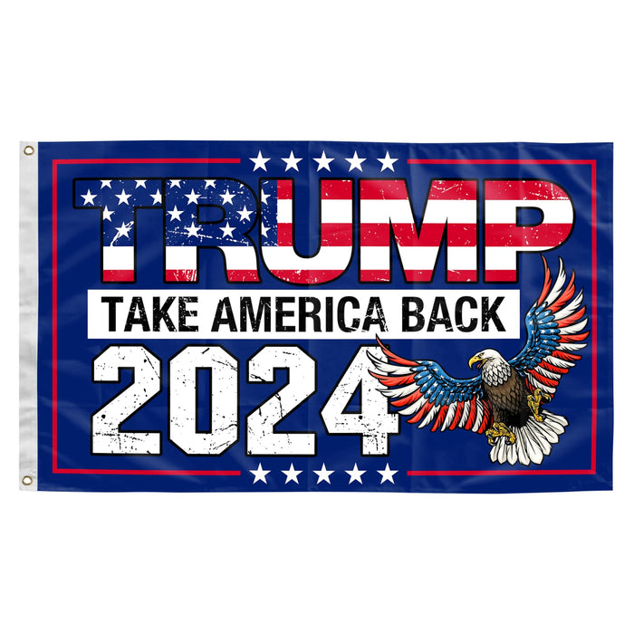 Trump 2024 Flag, Trump Flag 3x5 FT Polyester Banner with Brass Grommets for Indoor Outdoor Decorations (black5)