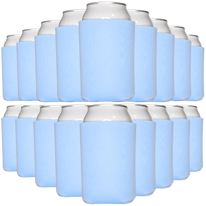 TahoeBay Blank Can Cooler Sleeves in Bulk, 12 oz, 25-Pack, Placid Blue