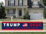 Donald Trump 2024 For President Campaign Large Banner Sign Flag with Brass Grommets,Trump Make America Great Again Outdoor Sign House Banner Yard Lawn Decoration 98X18''