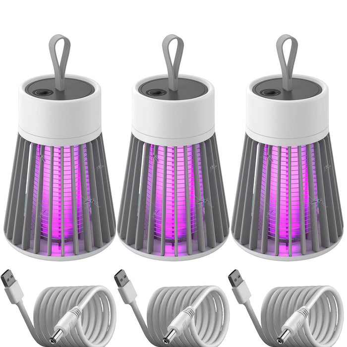 Mozz Guard 𝑴osquito 𝒁apper 2024, New Generation Portable Cordless Mozzguard 2.0,USB Charing and Low Noise, Suitable for Indoor, Home Garden, Camping, Picnic (Grey 3PCS)