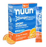 Nuun Sport Electrolyte Powder Packets - All Out Orange | 5 Essential Electrolytes for Hydration | Exclusive Orangetheory Fitness Flavor | 1g Sugar | Non GMO, Vegan | 16 Single Serving Sticks