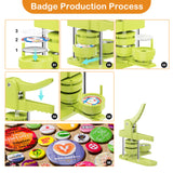 Button Maker Machine Multiple Sizes 330 Sets, Pin Maker 1''+1.25''+2.25'' Button Making Supplies, DIY Pinback Button/ Keychain Badge/ Bottle Opener Button/ Fridge Magnet Button for Christmas Party