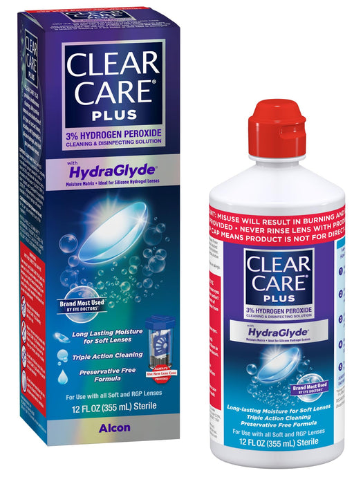 Clear Care Plus Cleaning and Disinfecting Solution with Lens Case, Clear, 12 Fl Oz