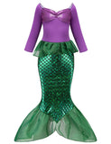 Oumbivil Mermaid Princess Dress Ariel Costume for Grils Cosplay Birthday Party Halloween Costumes OU047M