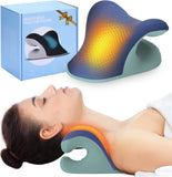 Liipoo Heated Neck Stretcher with Magnetic Therapy Pillowcase, Neck and Shoulder Relaxer Chiropractic Pillows, Cervical Traction Device for Relieve TMJ Headache Muscle Tension Spine Alignment
